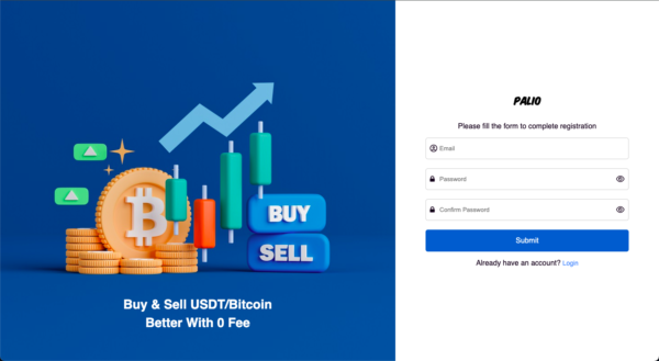 Palio – Exchange Login & Registration UI Template
